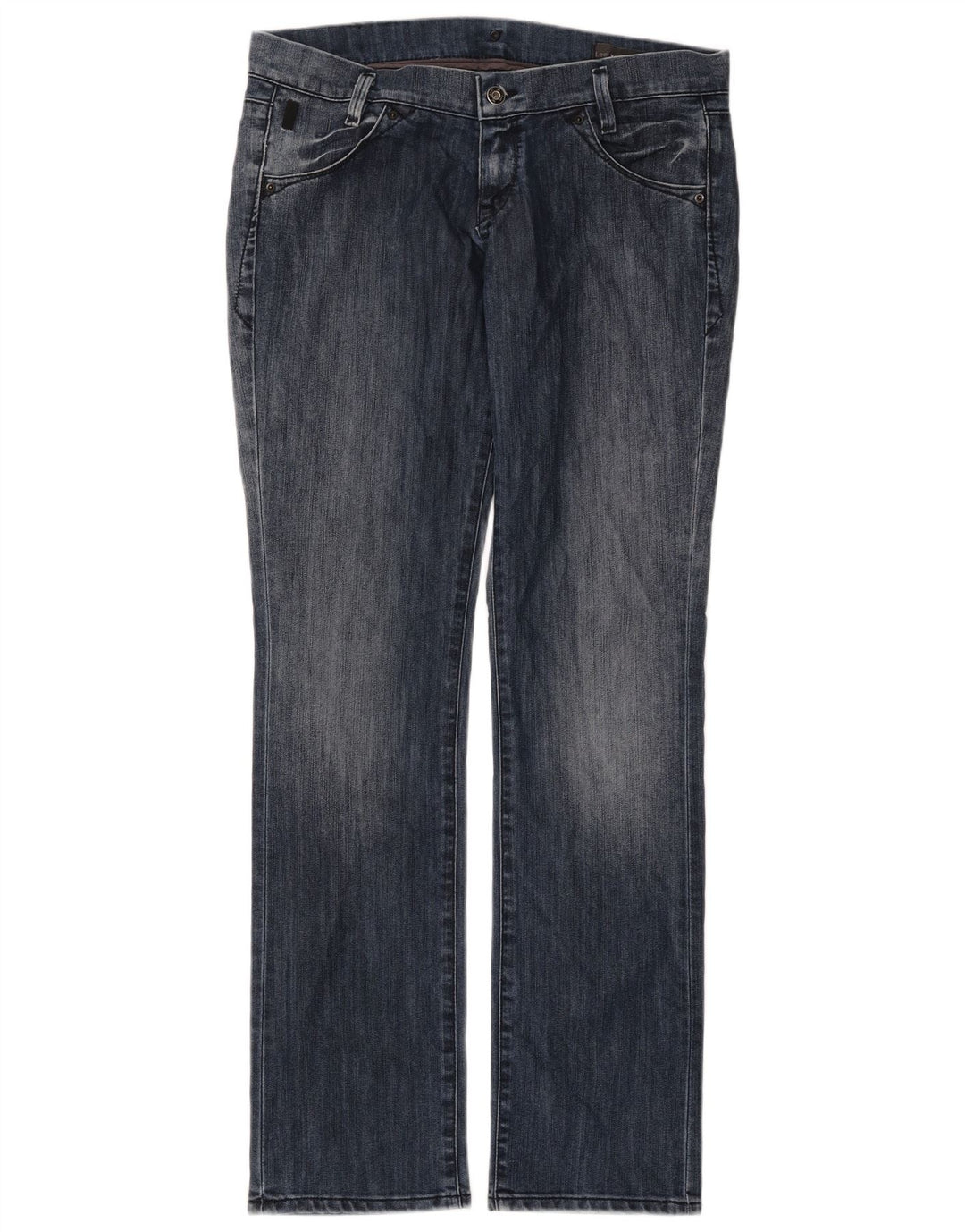 LEE Womens Lynn Straight Jeans W32 L33 Azul Algodão