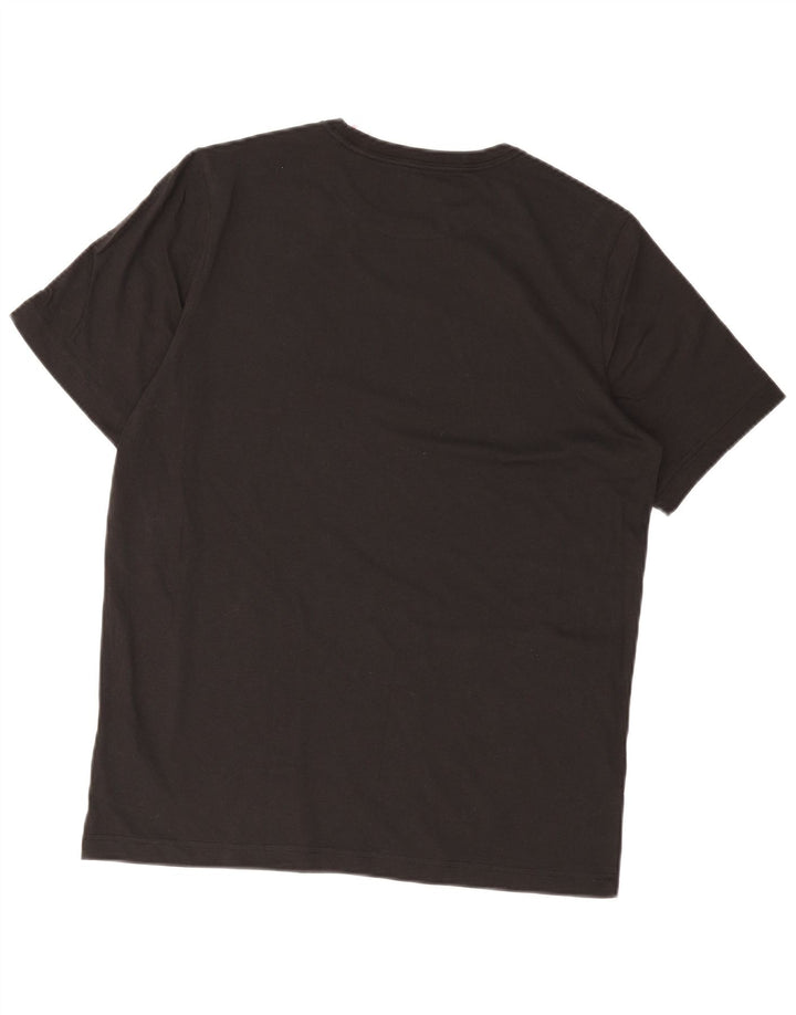 Puma Mens Graphic T-Shirt Top Médio Algodão Preto