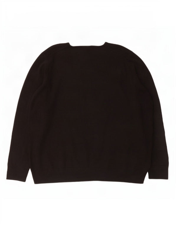 Suéter feminino Marks & Spencer com gola redonda UK 26 5XL preto acrílico