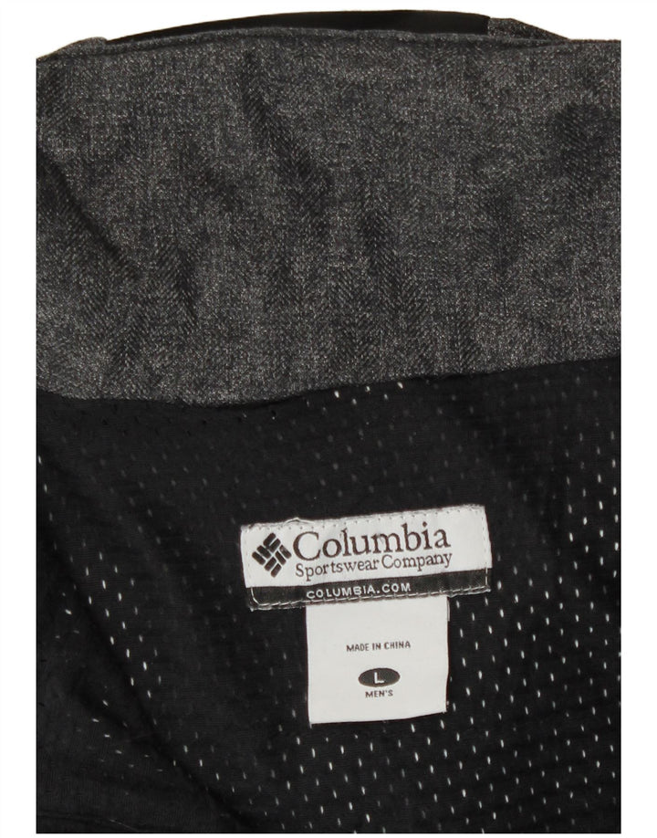Jaqueta utilitária masculina Columbia com capuz UK 40 grande poliamida cinza