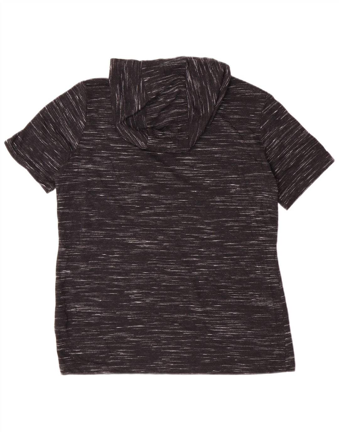 Camiseta feminina com capuz Nike UK 14 poliéster manchado preto médio