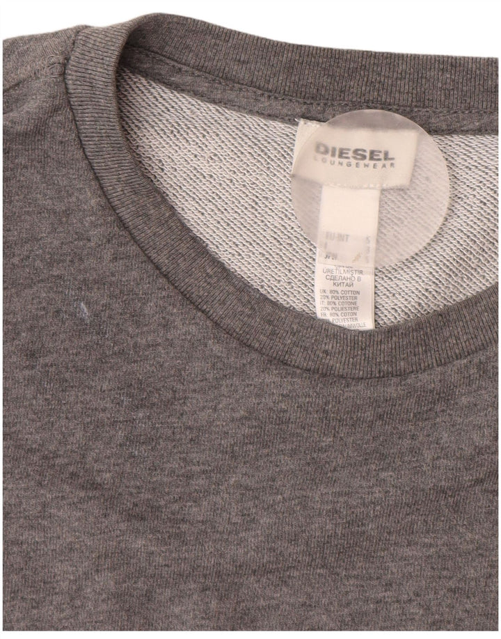 Diesel masculino moletom gráfico jumper pequeno algodão cinza