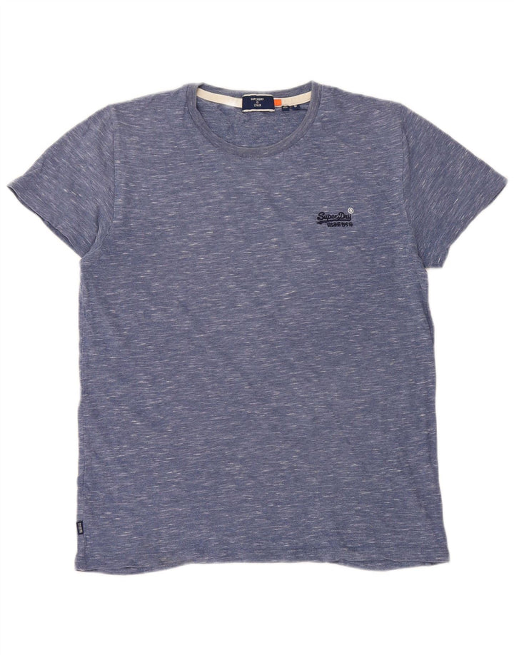 Camiseta masculina Superdry Top médio azul manchado