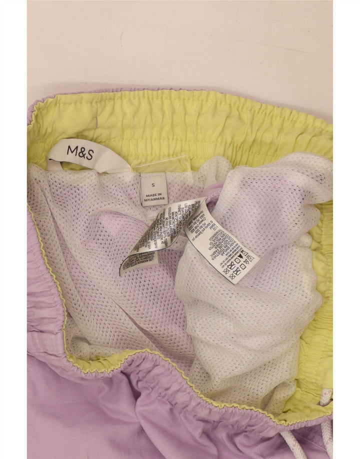 Marks & Spencer Calções de banho masculinos pequenos poliéster roxo