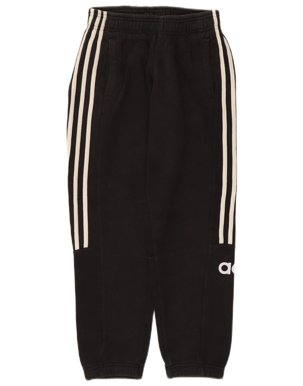 Adidas meninos calças de treino gráfico joggers 9-10 anos algodão preto