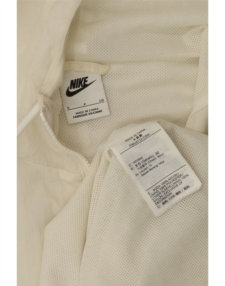 NIKE Mens Graphic Hooded Tracksuit Top Jacket Pequeno Off White Nylon