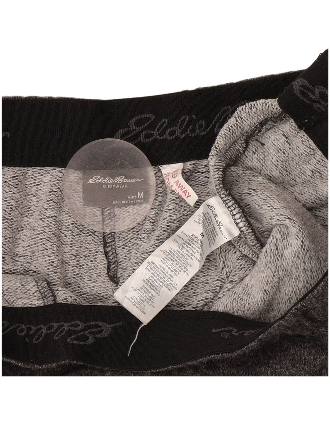 Calça de treino masculina Eddie Bauer algodão cinza médio