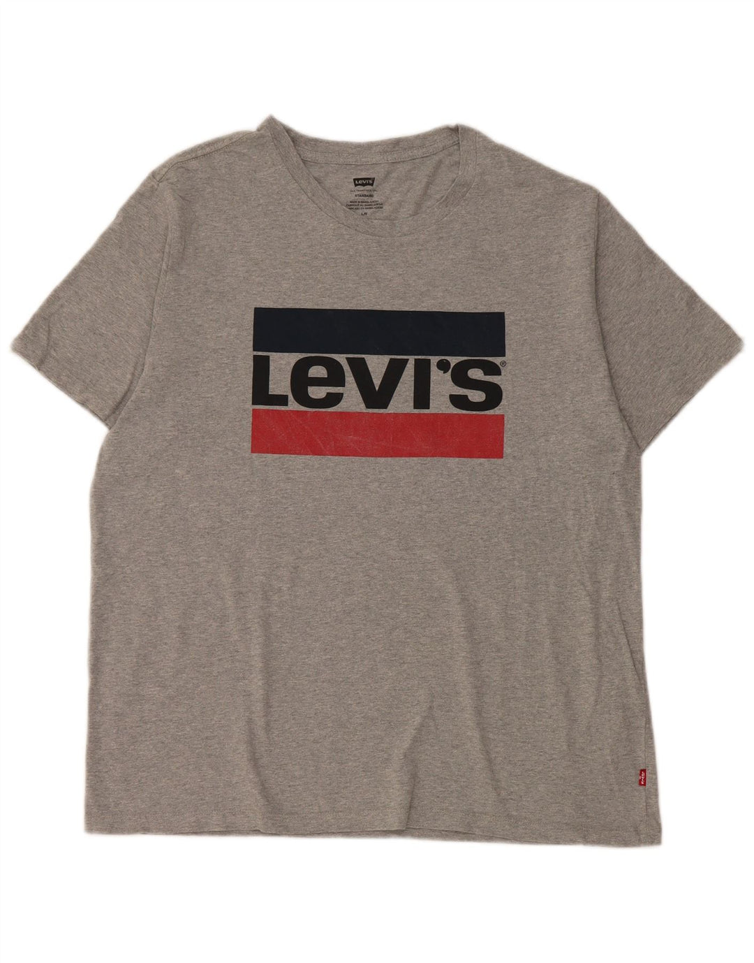 Camiseta masculina Levi's Standard Graphic grande algodão manchado cinza