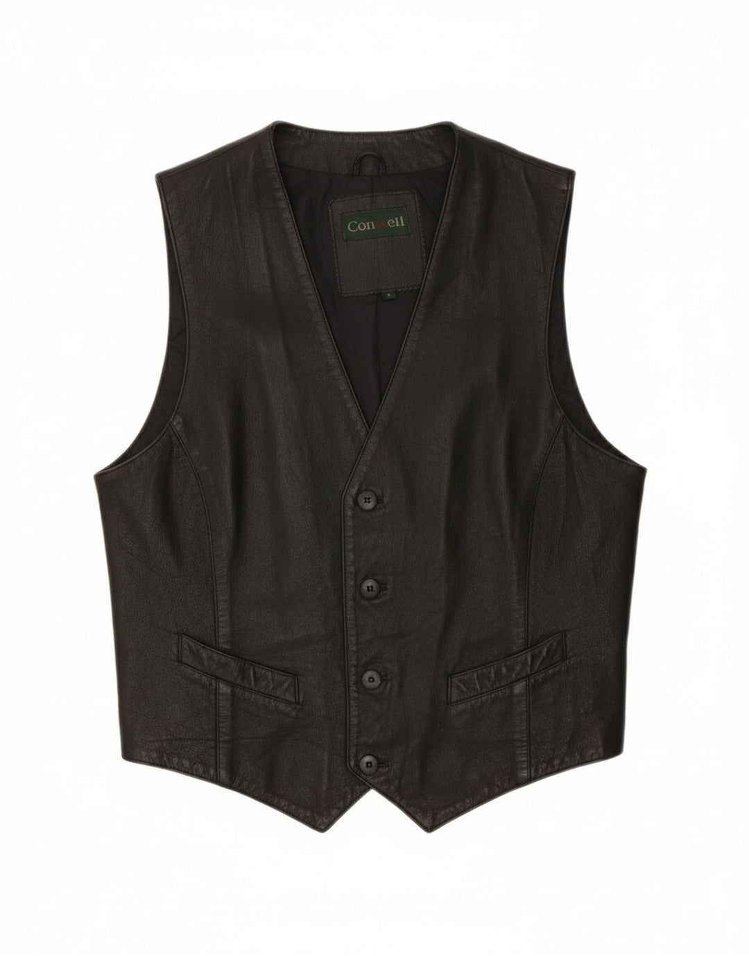 Colete masculino de couro CONWELL pequeno couro preto