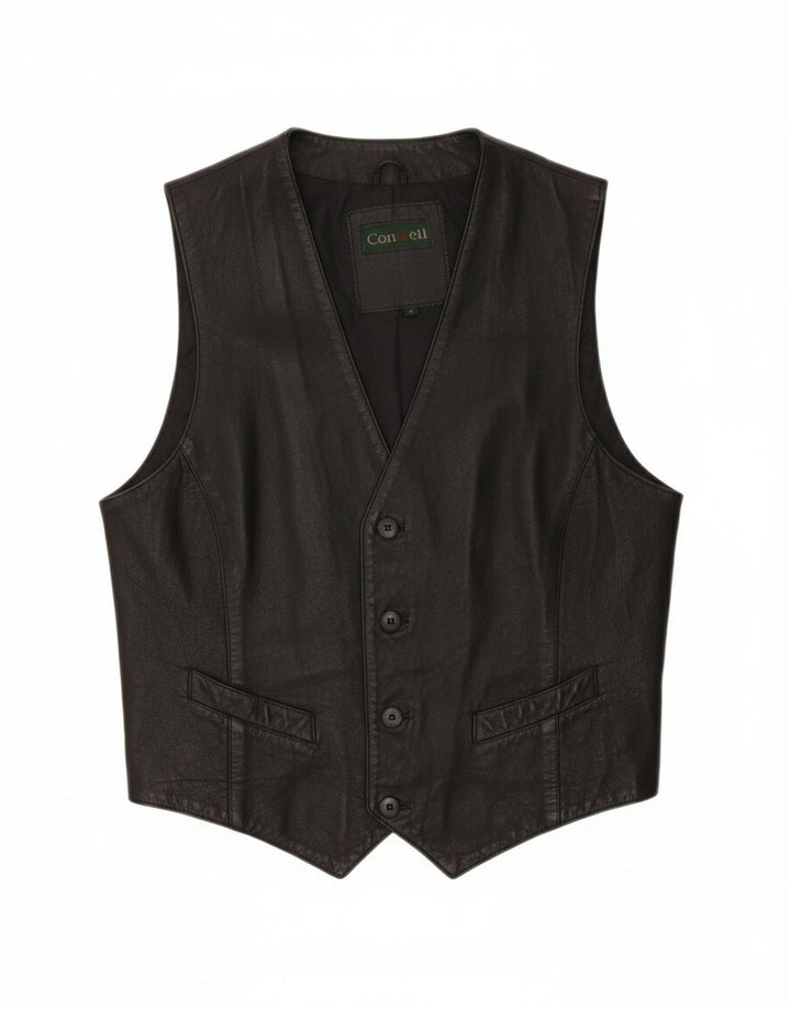 Colete masculino de couro CONWELL pequeno couro preto