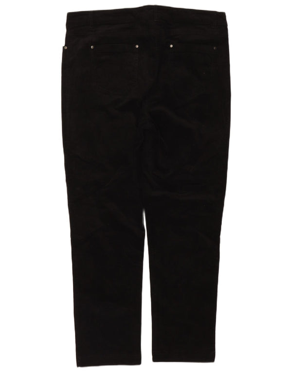 Calça feminina de veludo cotelê John Lewis Reino Unido 18 2XL W38 L30 algodão preto