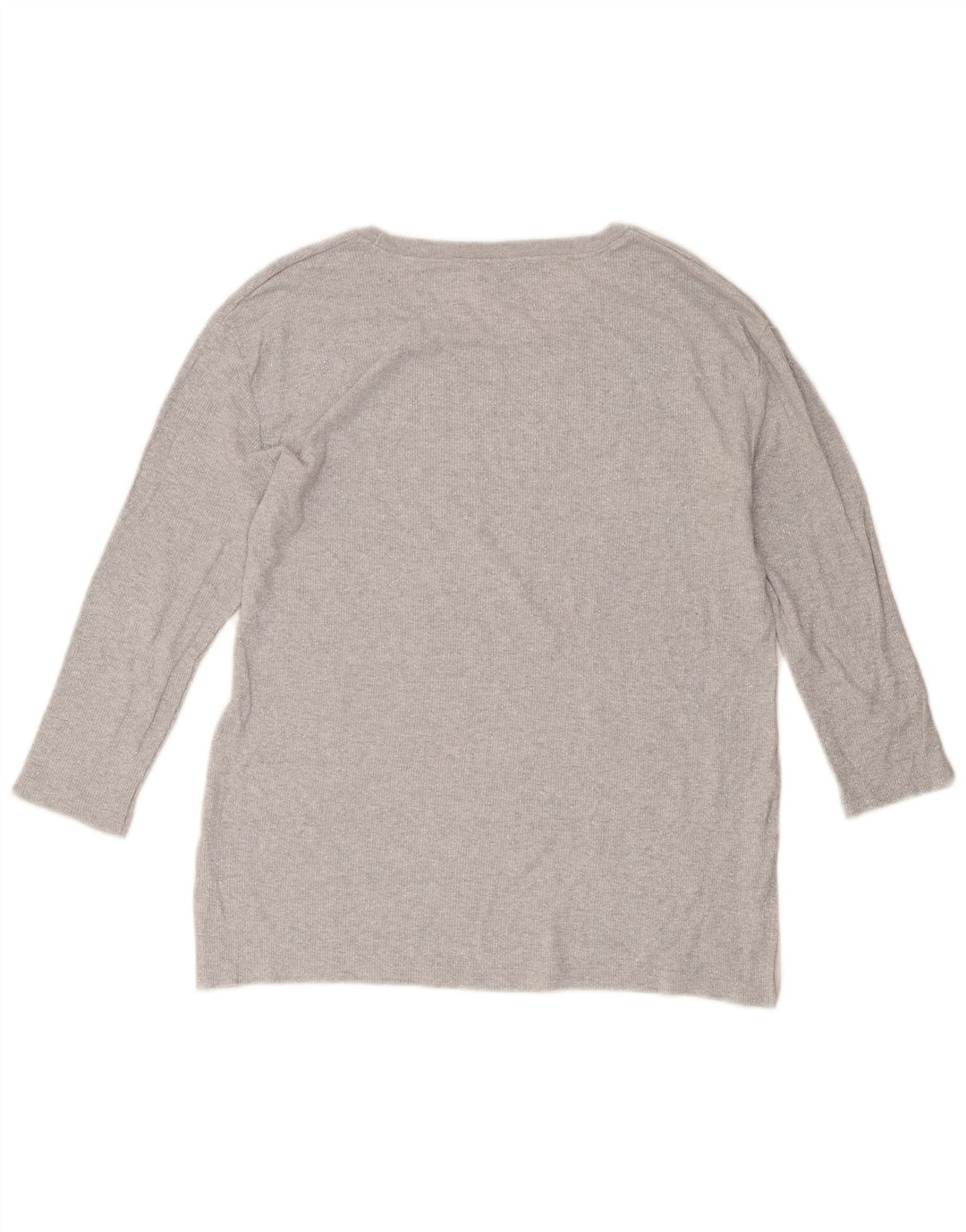 Top feminino Massimo Dutti manga 3/4 Reino Unido 16 grande cinza
