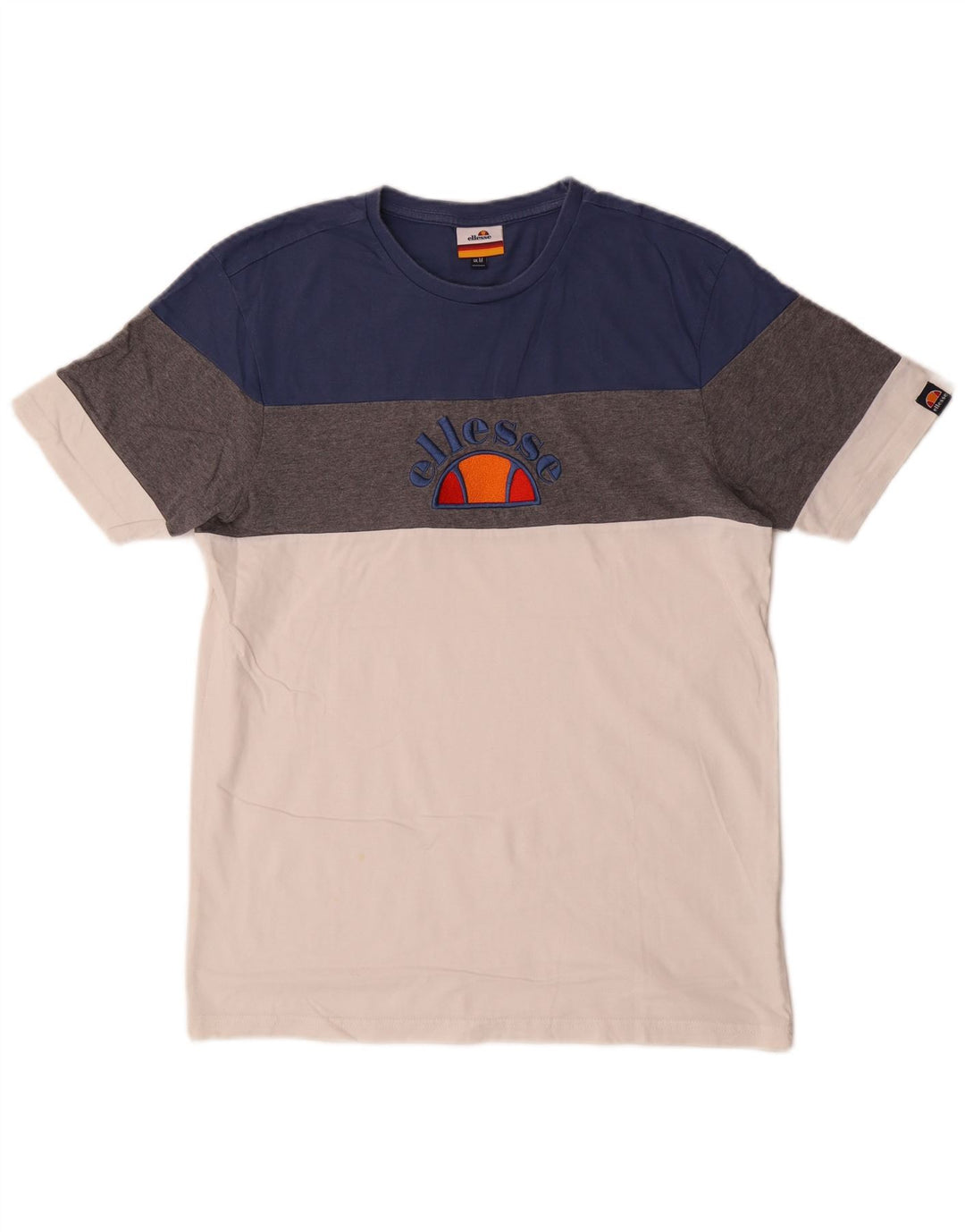 Ellesse Camiseta masculina gráfica Top médio algodão colorblock multicolorido