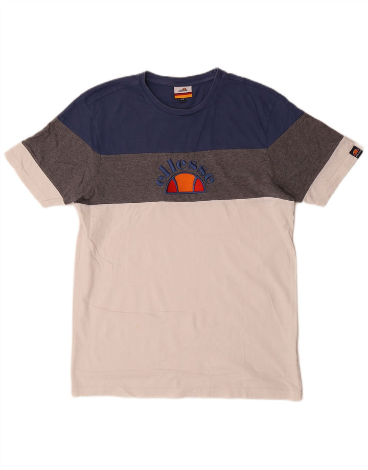 Ellesse Camiseta masculina gráfica Top médio algodão colorblock multicolorido