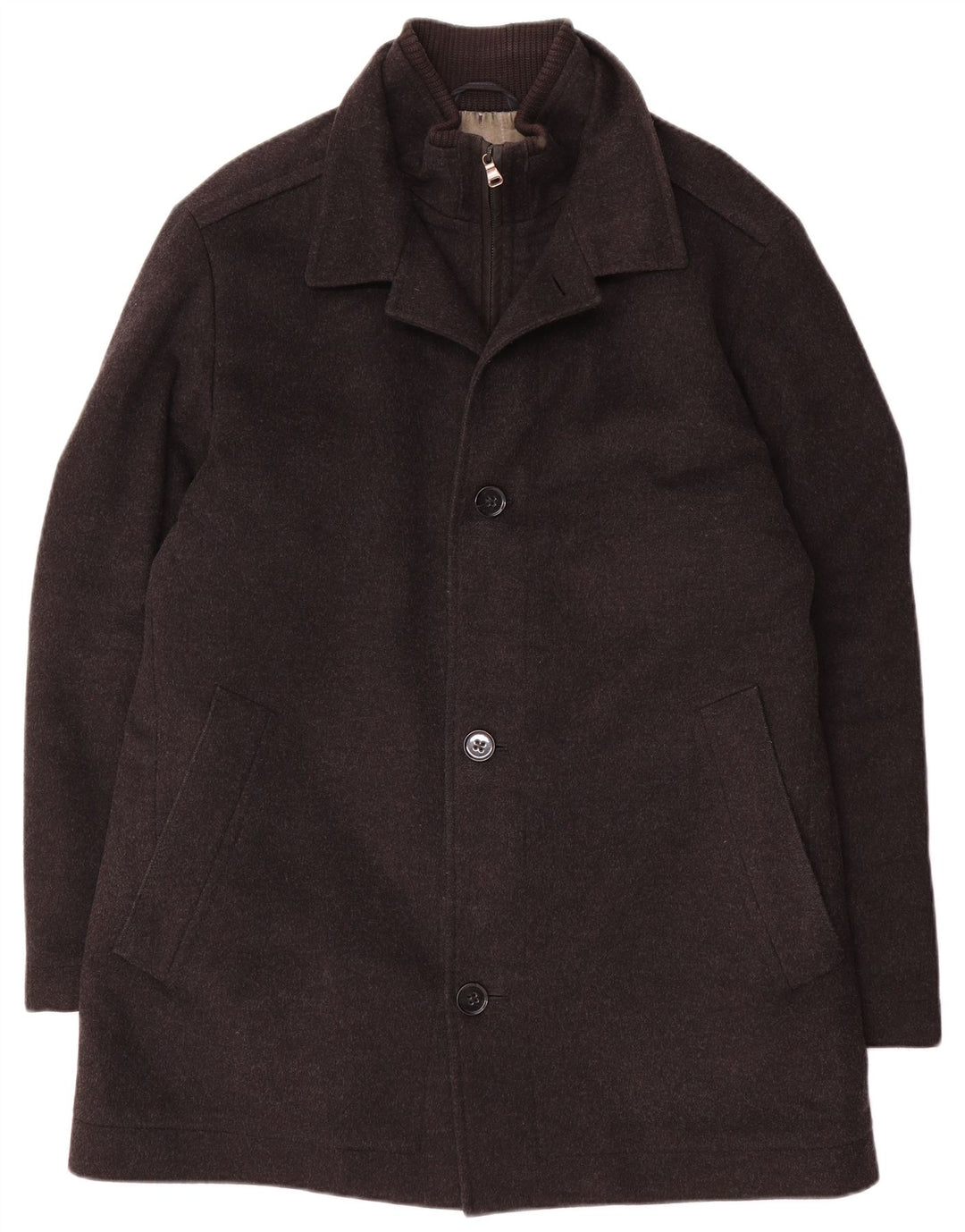 Sobretudo masculino Hugo Boss EU 52 XL lã cinza