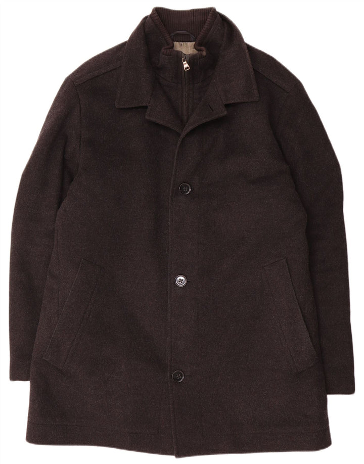 Sobretudo masculino Hugo Boss EU 52 XL lã cinza