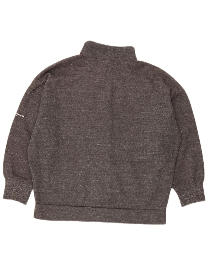 Jaqueta feminina de treino superdimensionada Champion UK 14 cinza médio manchado