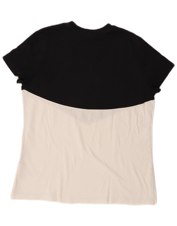 Camiseta feminina gráfica Nike UK 16 grande algodão colorblock preto