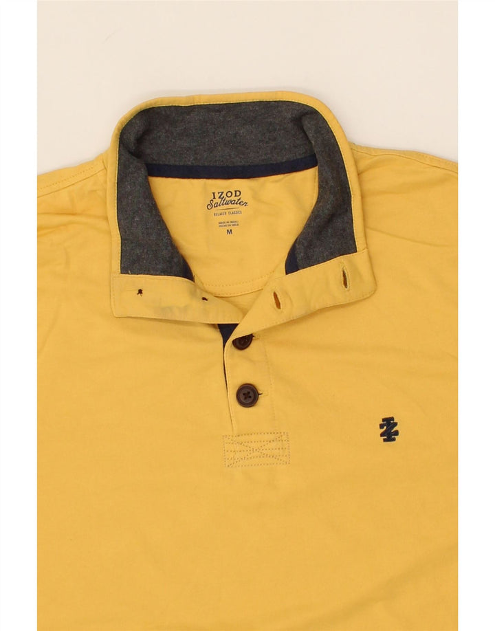IZOD Mens Salt Water Button Neck Sweatshirt Jumper Medium Yellow Cotton Vintage Izod and Second-Hand Izod from Messina Hembry 