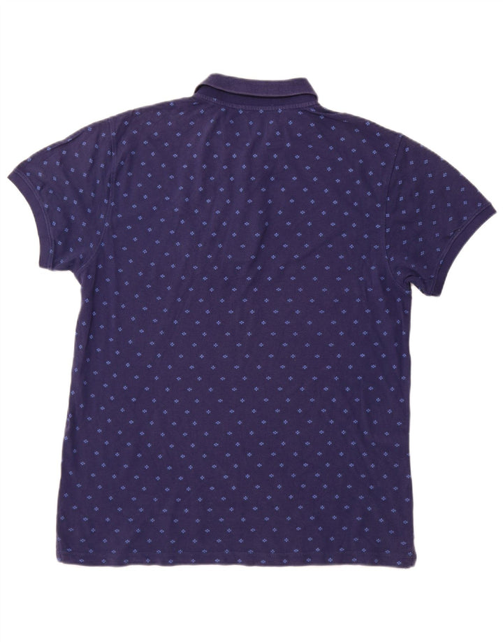 Camisa polo masculina KAPPA XL algodão manchado azul marinho
