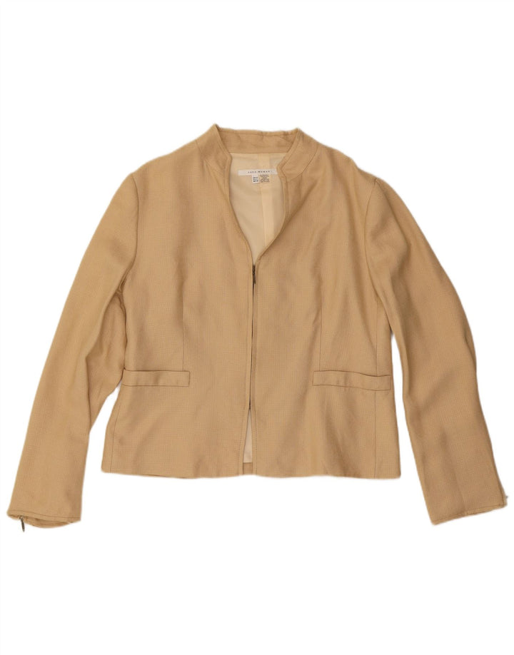Jaqueta blazer feminina ZARA EU 44 XL bege rayon