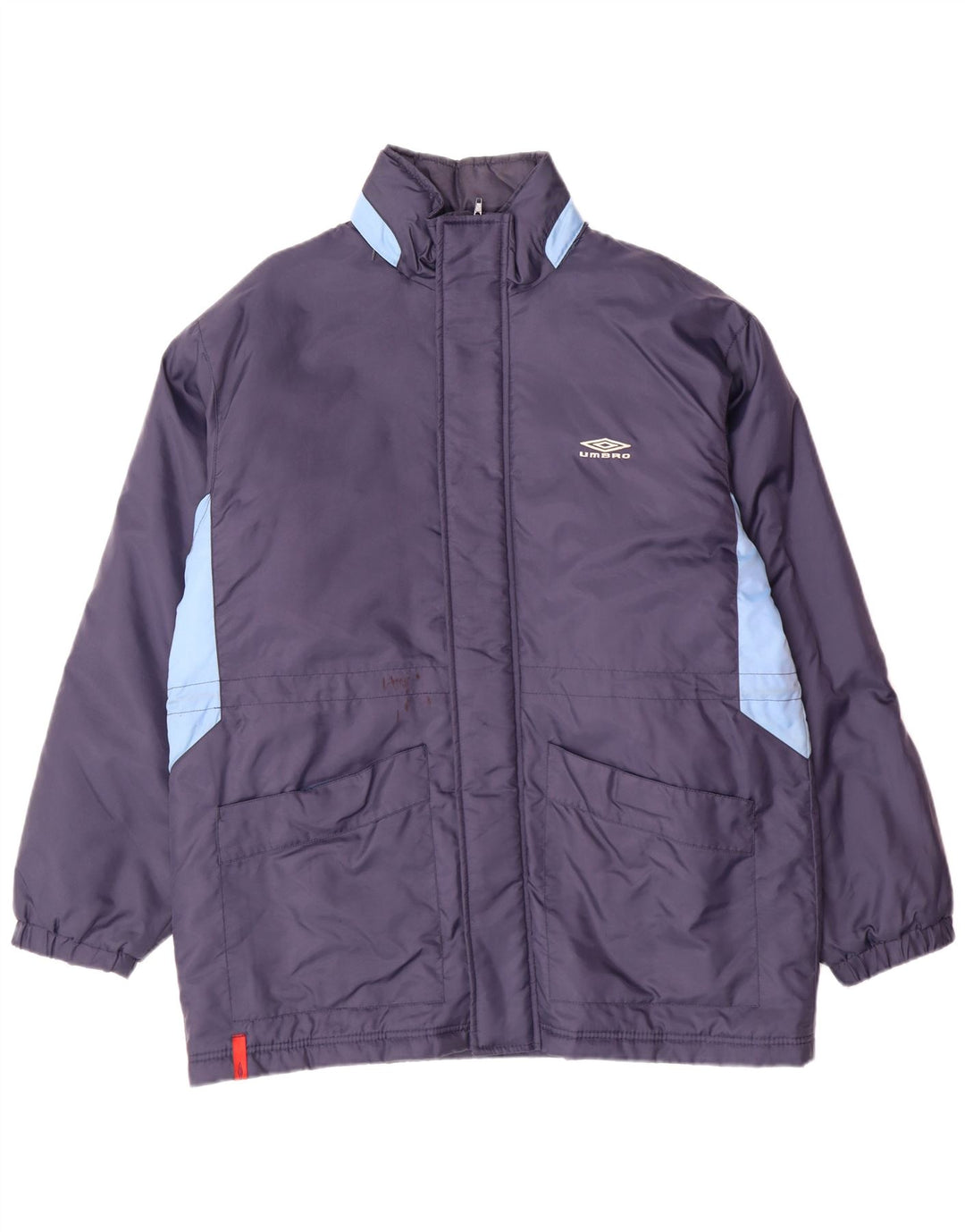 Casaco masculino acolchoado com capuz UMBRO UK 38 médio azul marinho colorblock nylon