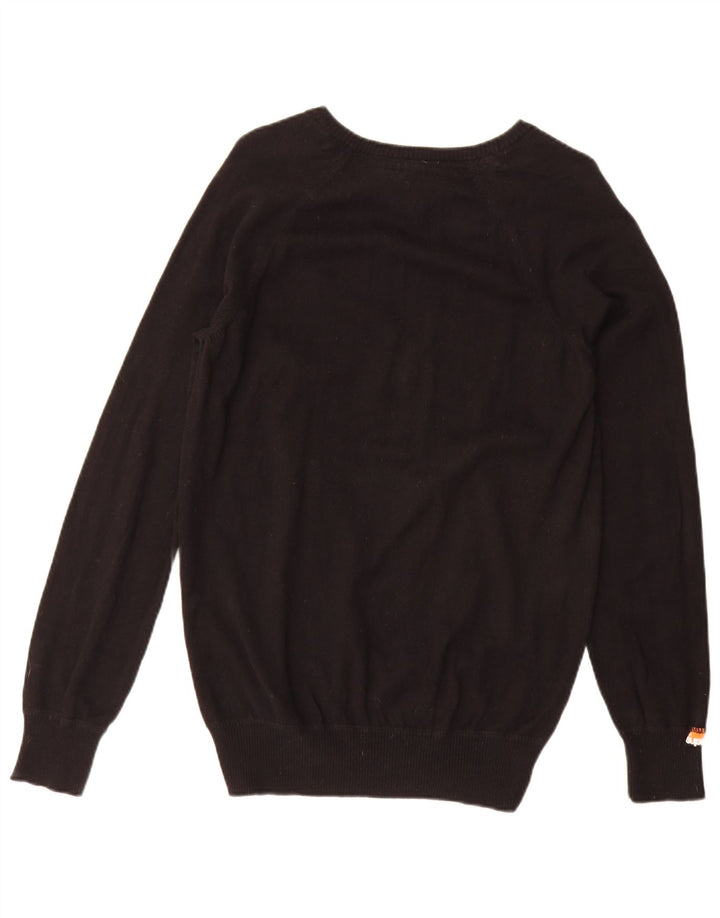 Suéter masculino Superdry com decote em V grande algodão preto