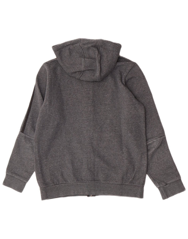 Suéter Adidas Boys Zip com capuz 13-14 anos cinza algodão manchado