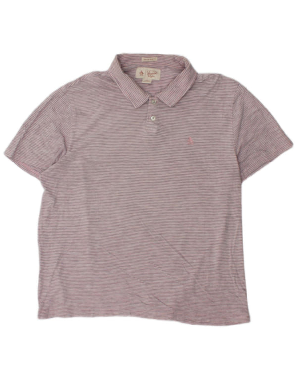 Camisa polo masculina PENGUIN Heritage Slim Fit 2XL listrada roxa