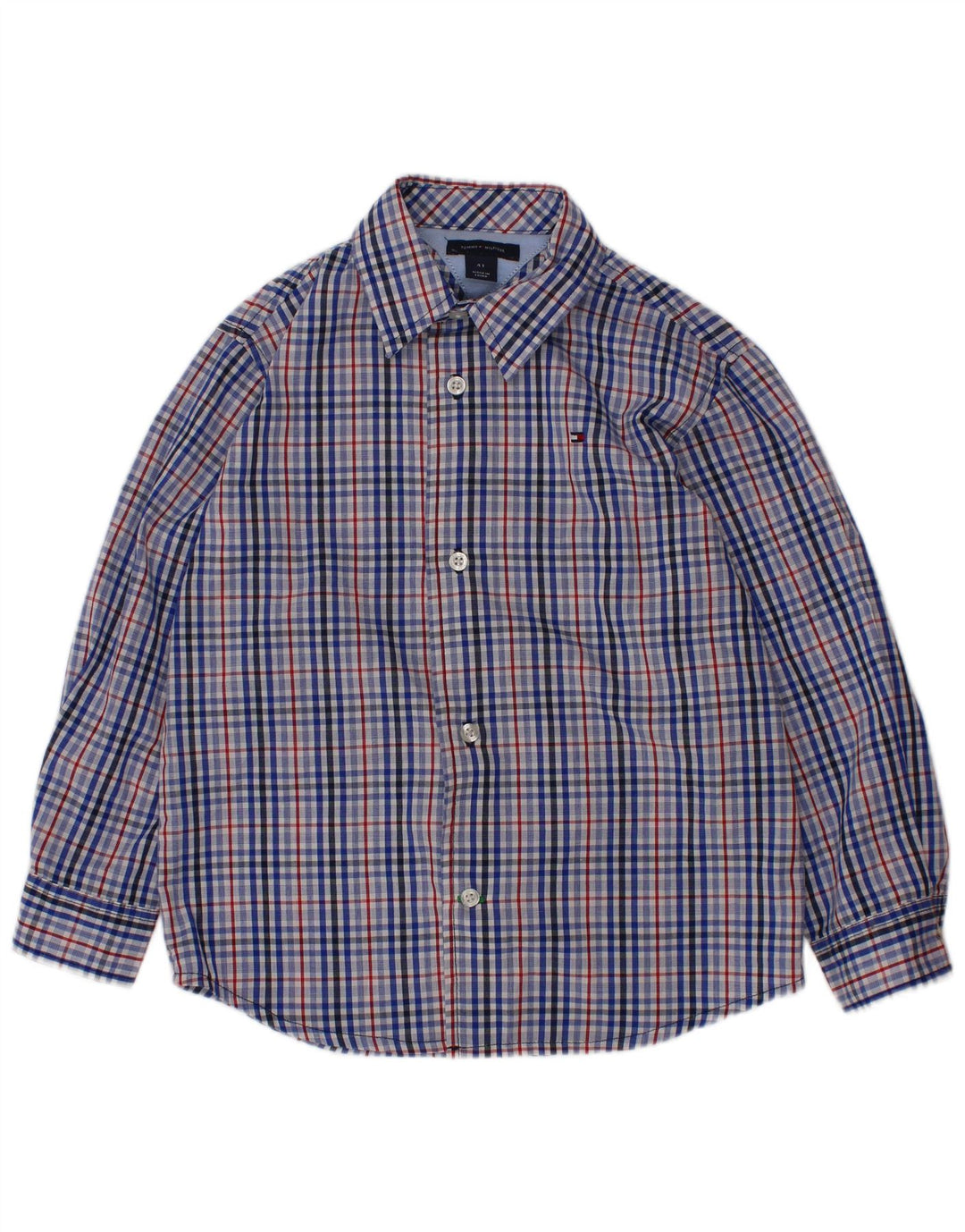 Camisa masculina TOMMY HILFIGER 3-4 anos algodão xadrez azul