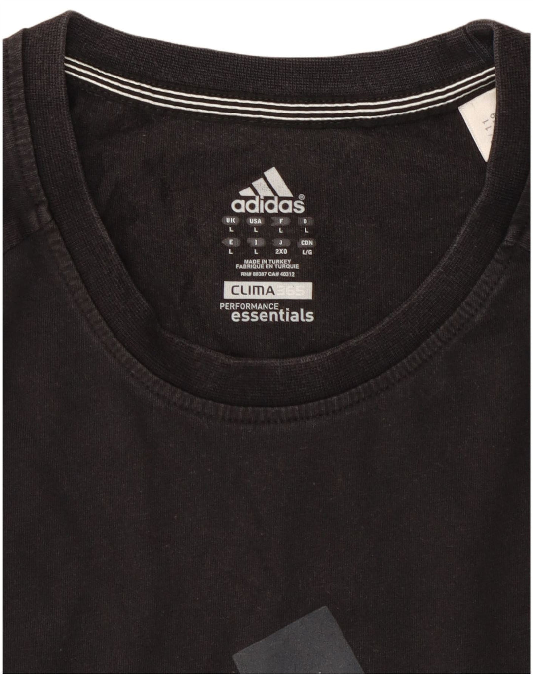 ADIDAS Mens Clima 365 Graphic T-Shirt Top Grande Preto