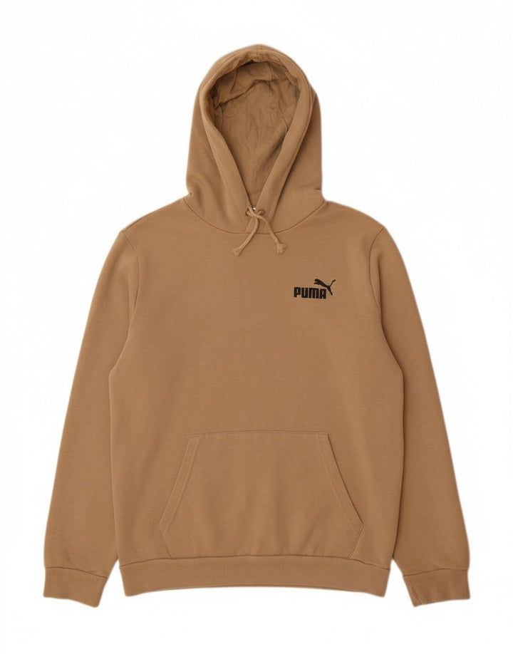 PUMA Mens Hoodie Jumper Pequeno Algodão Bege