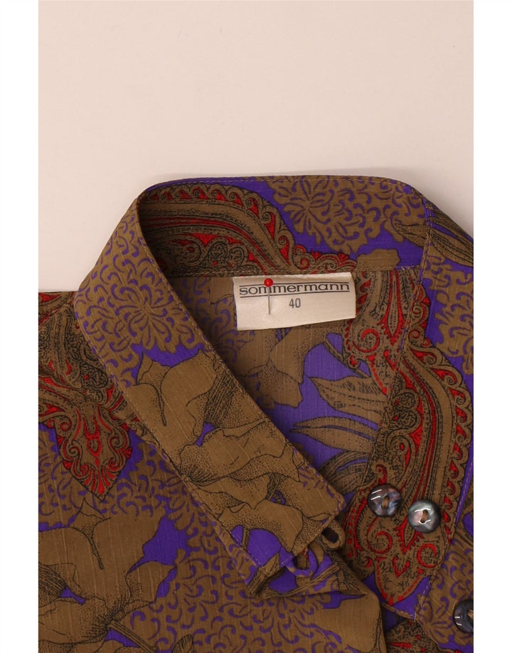 Blusa feminina Sommermann manga 3/4 UE 40 médio marrom paisley