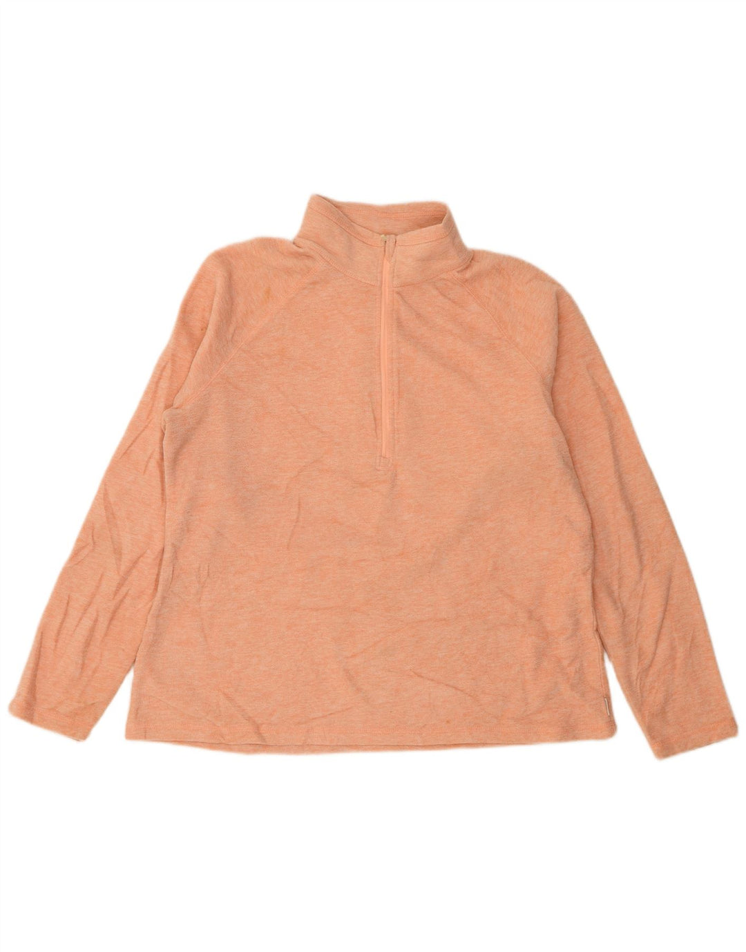 EDDIE BAUER Suéter feminino de lã com zíper e gola UK 18 XL laranja manchado
