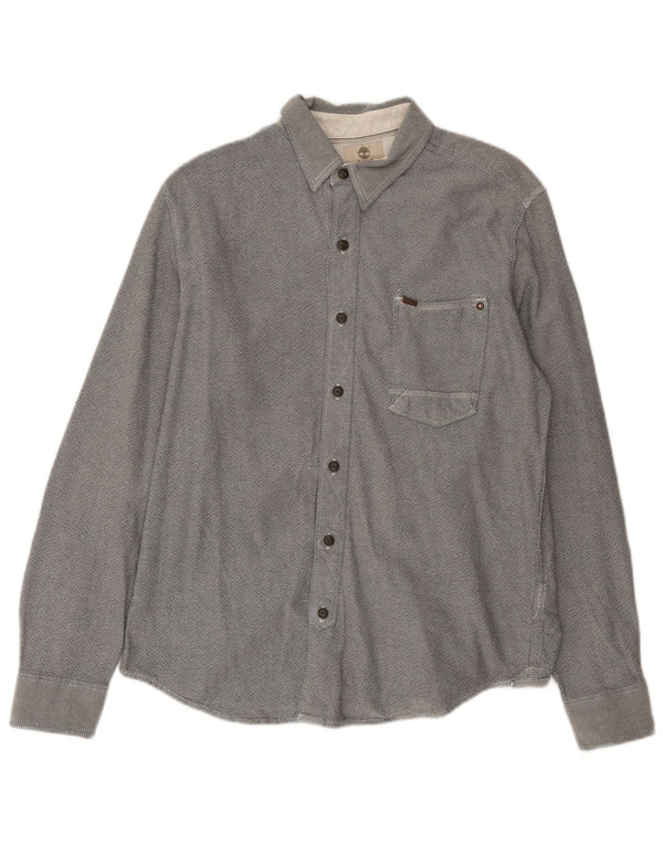 Camisa masculina Timberland Slim Fit cinza médio algodão