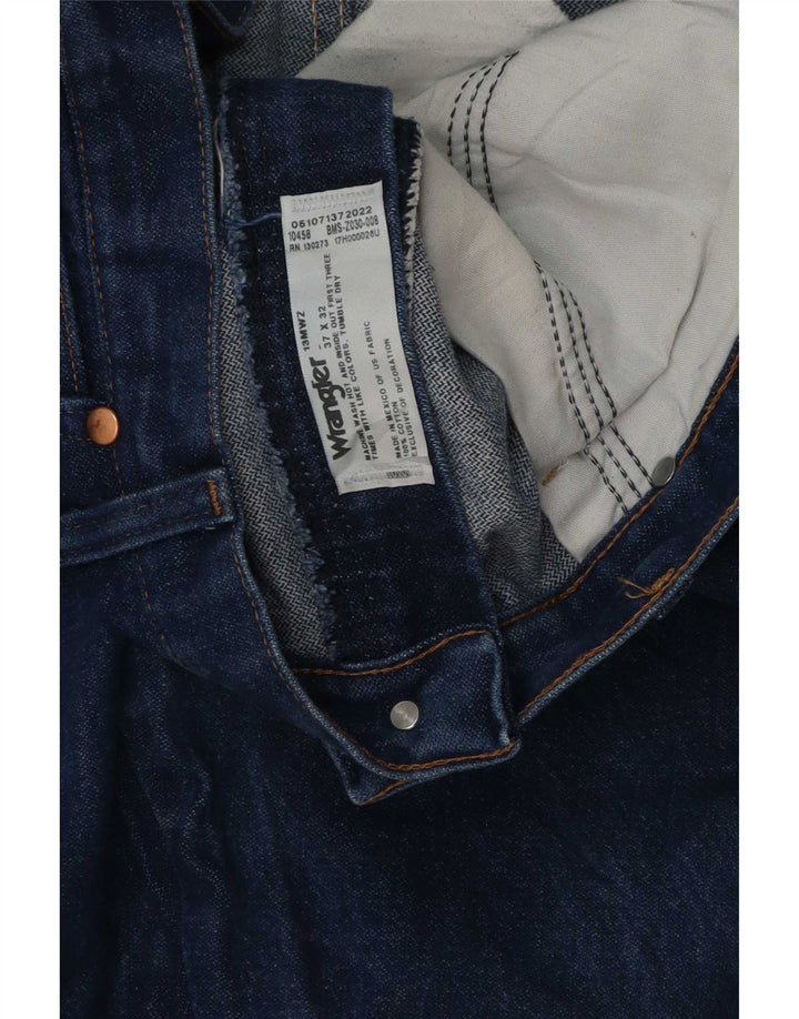 Wrangler Mens Straight Jeans W37 L32 Azul Algodão