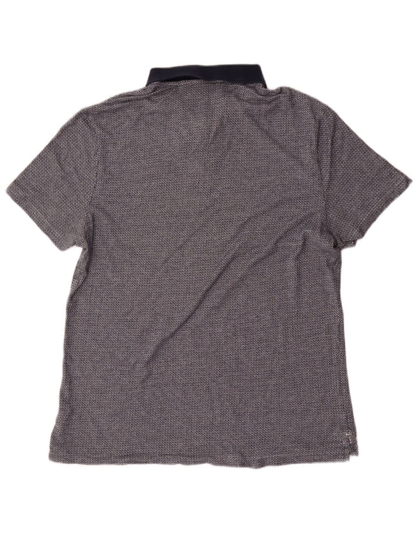 Calvin Klein Mens Short Sleeve Polo Shirt Medium Navy Blue Flecked