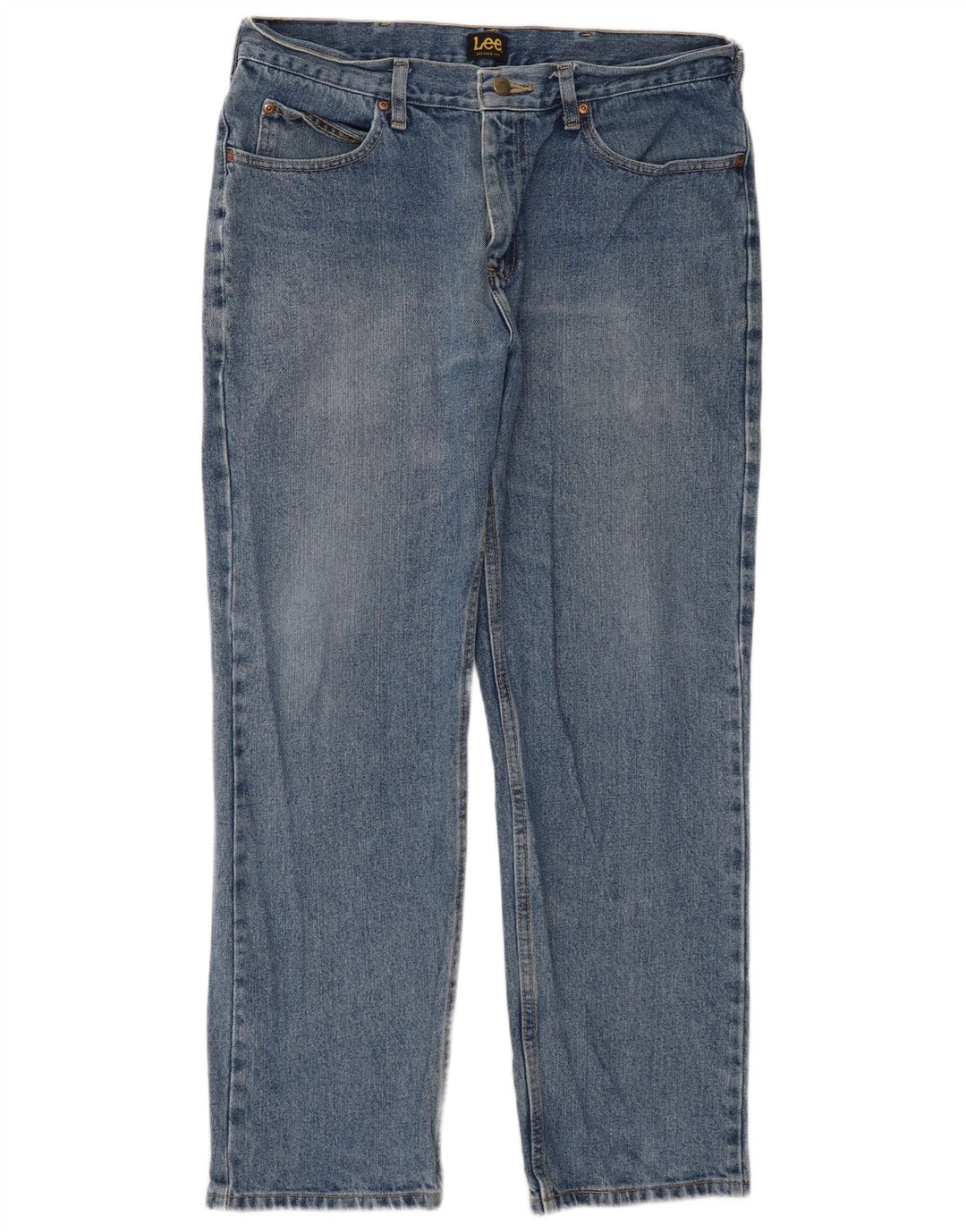 Lee Mens Straight Jeans W34 L29 Azul Algodão