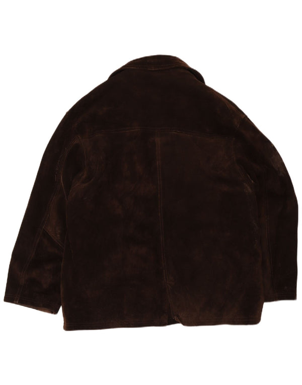 Jaqueta masculina de camurça Bayside UK 40 grande couro marrom