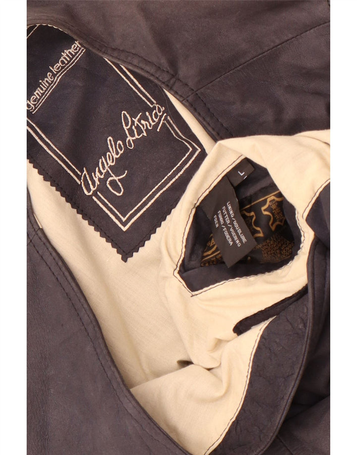 Colete masculino de couro Angelo Litrico grande couro cinza