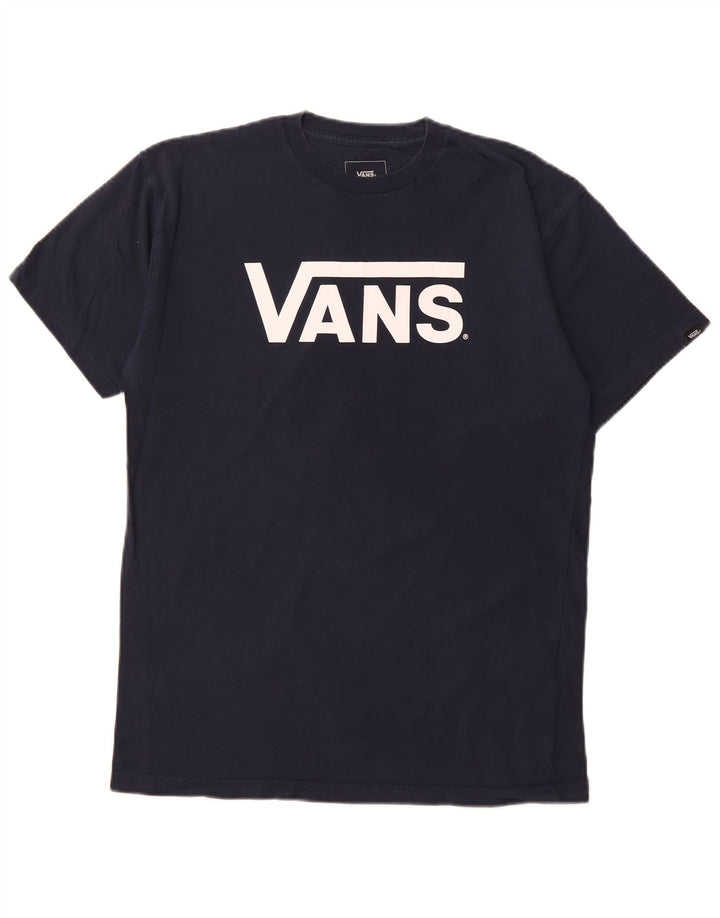 Camiseta masculina VANS Classic Fit Graphic Top Médio Azul Marinho Algodão