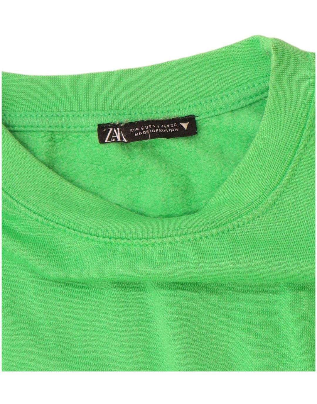 Zara moletom feminino jumper UK 10 pequeno poliéster verde