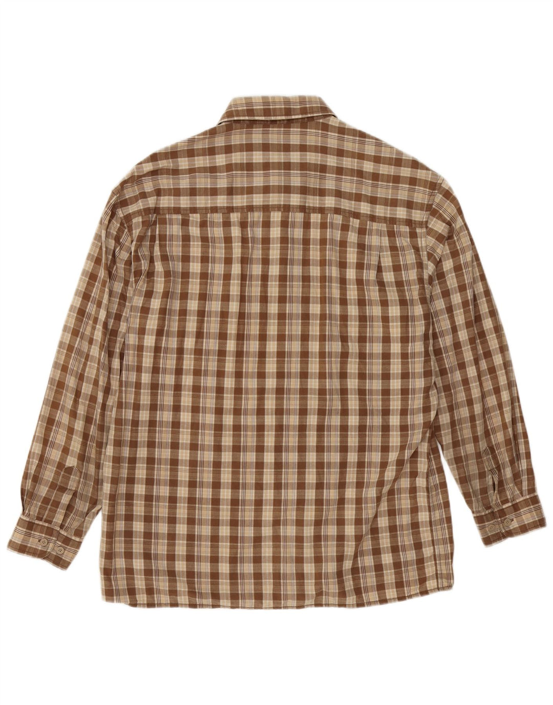 Camisa masculina Wrangler grande algodão xadrez marrom