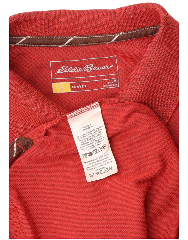Camisa polo masculina Eddie Bauer de algodão vermelho médio