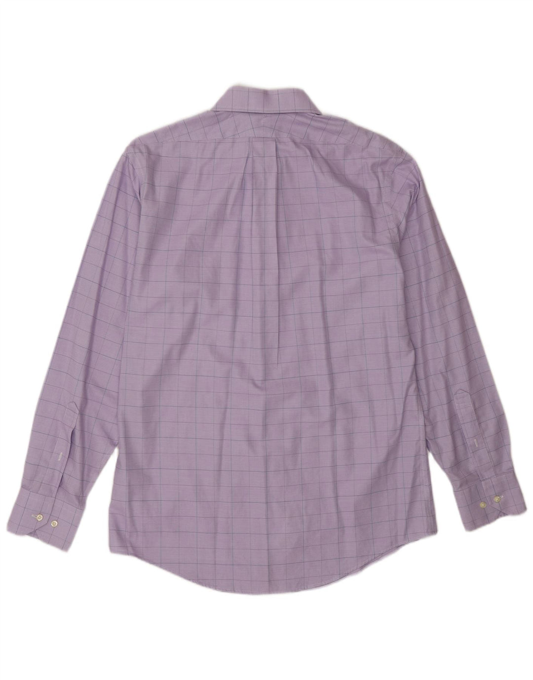Camisa masculina Brooks Brothers tamanho 15 1/2 algodão xadrez roxo médio