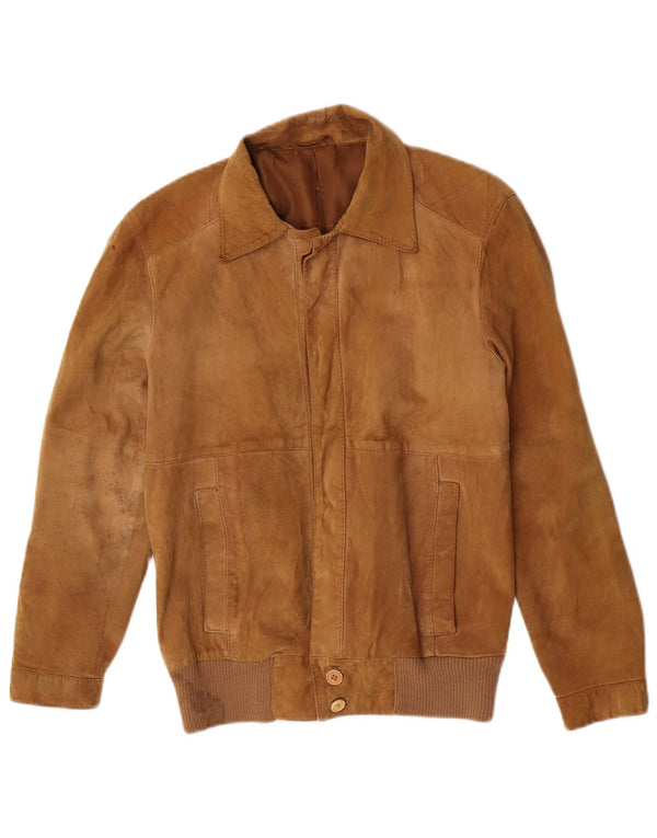 Jaqueta bomber masculina vintage de camurça IT 44 XS marrom