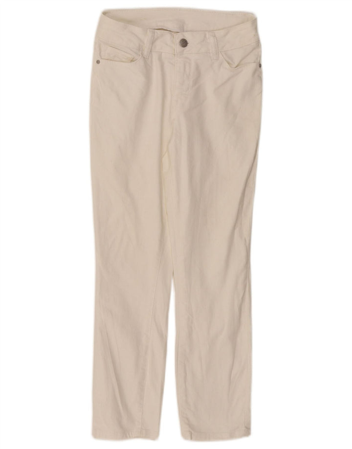 CREW CLOTHING Calça jeans feminina cintura baixa cortada Reino Unido 8 pequeno W26 L23 branco