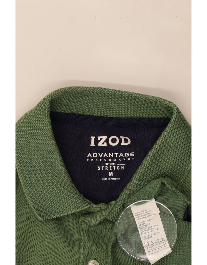 Camisa polo masculina IZOD algodão colorblock verde médio