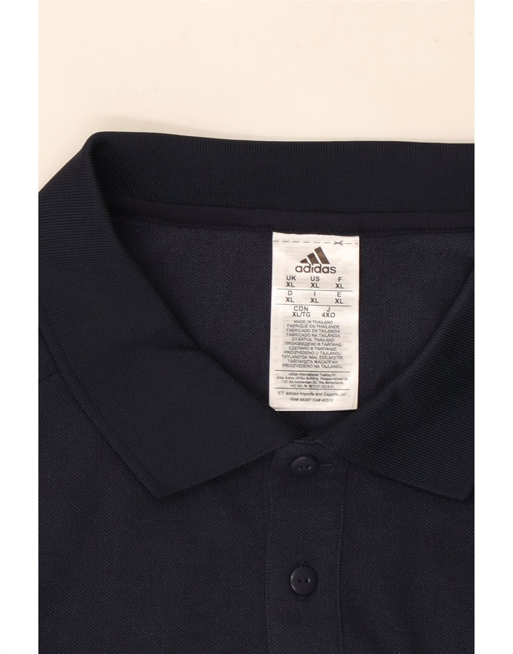 Camisa Polo Masculina Adidas XL Azul Marinho Listrado Algodão