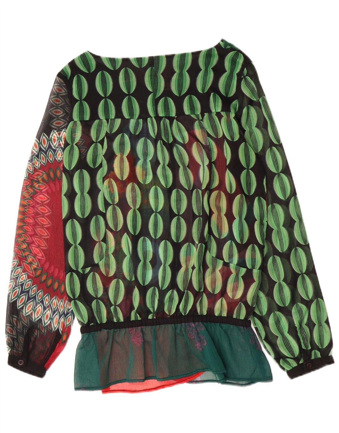 Blusa camisa oversized feminina Desigual Reino Unido 10 pequena floral multicolorida